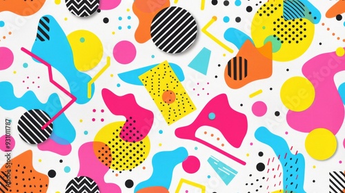 cute seamless pattern of memphis style