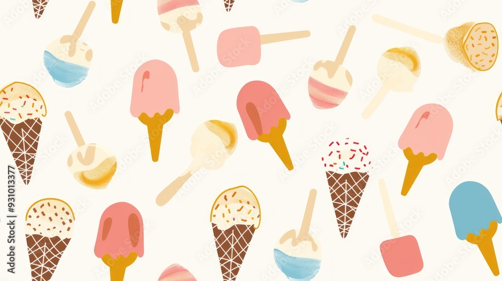 cute seamless pattern of ice cream cute seamless pattern of ice cream