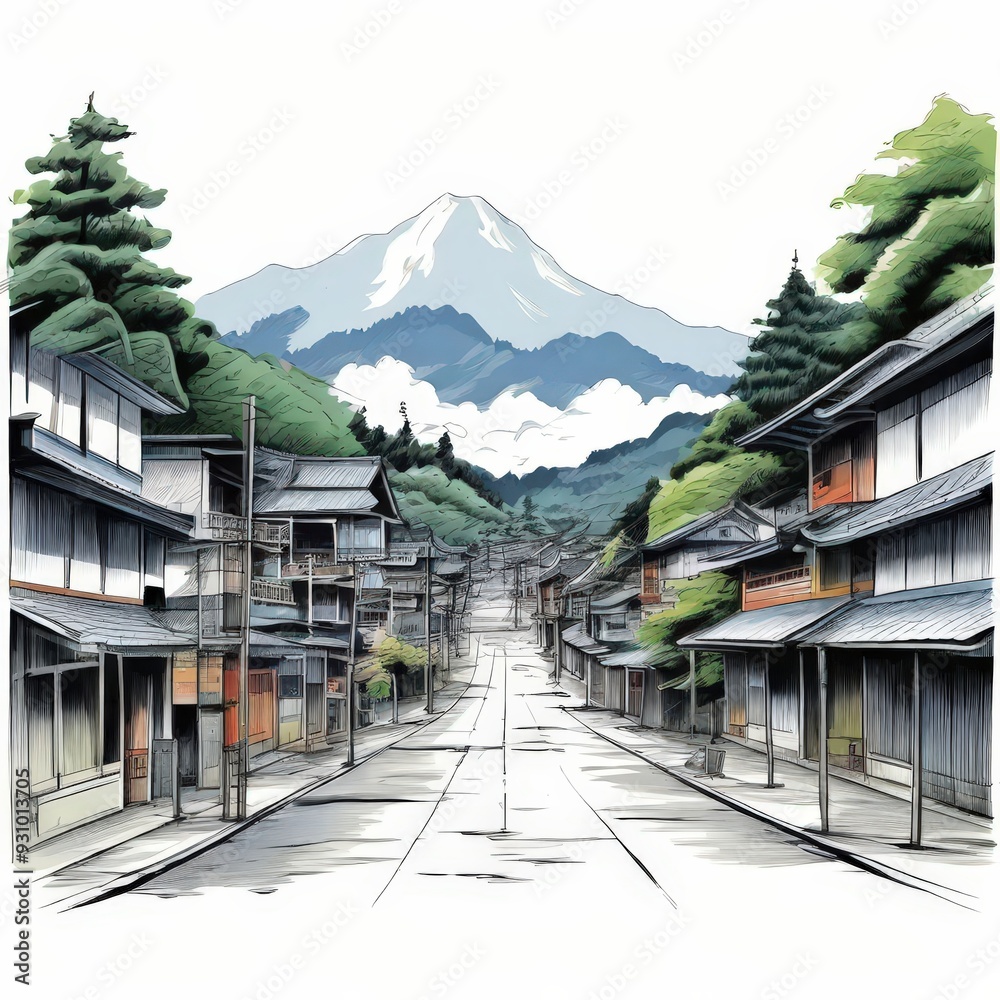 the AI Image Generator, Japanese landscape. Ancient architecture the AI Image Generator, Japanese landscape. Ancient architecture