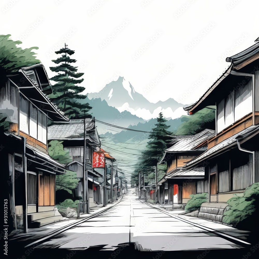 the AI Image Generator, Japanese landscape. Ancient architecture the AI Image Generator, Japanese landscape. Ancient architecture