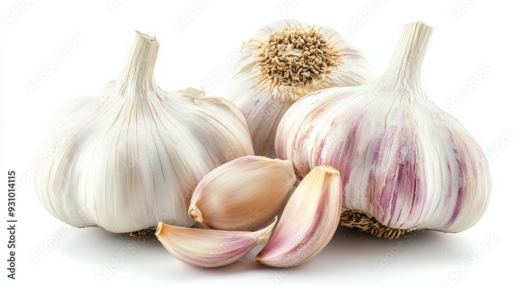 Obraz premium Garlic isolated on white background