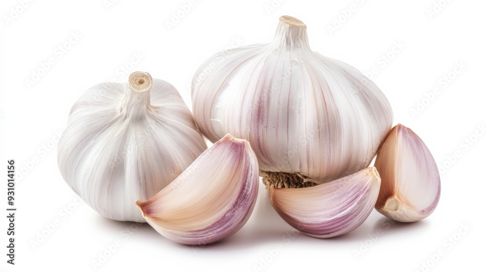 Obraz premium Garlic isolated on white background