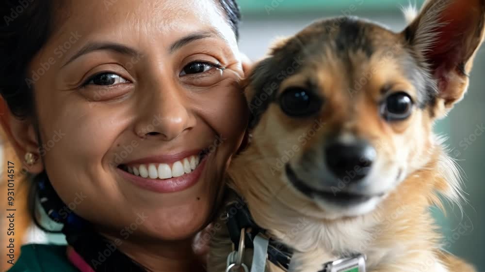 Smiling Veterinarian with a Happy Dog Smiling Veterinarian with a Happy Dog