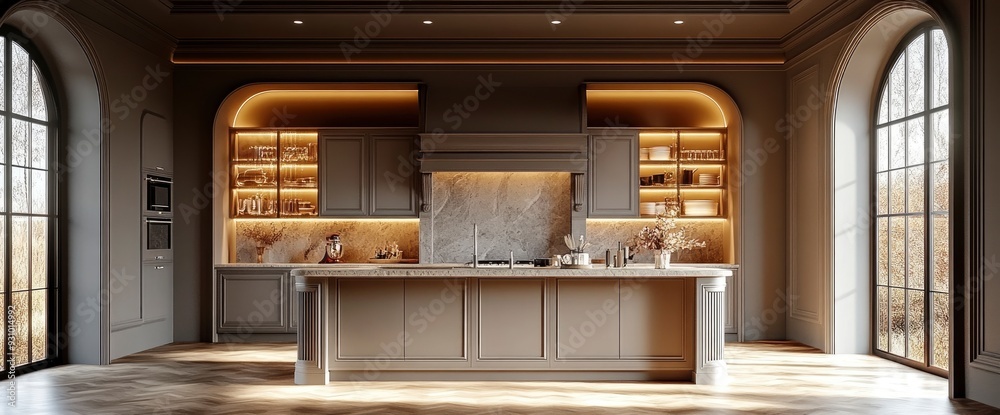 Classic Kitchen With A Stone Island And Modern Features