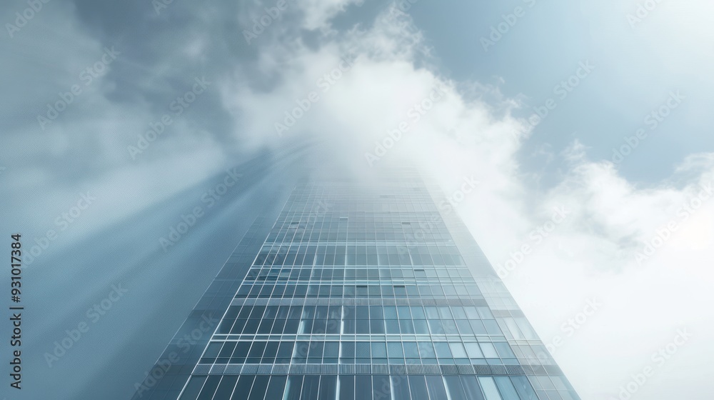 Fototapeta premium Skyscraper Piercing the Clouds