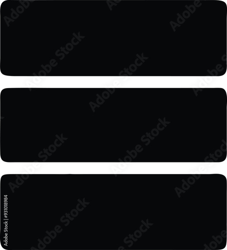a set of four black rectangular stickers