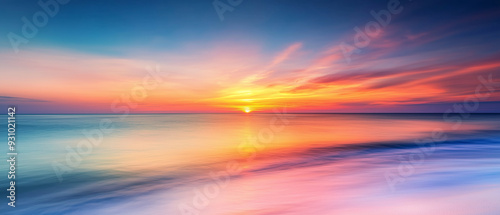 colourful sunset at the sea modern minimalist