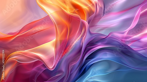 Abstract background with vibrant colorful flowing fabric.