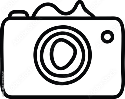 a camera icon on a white background