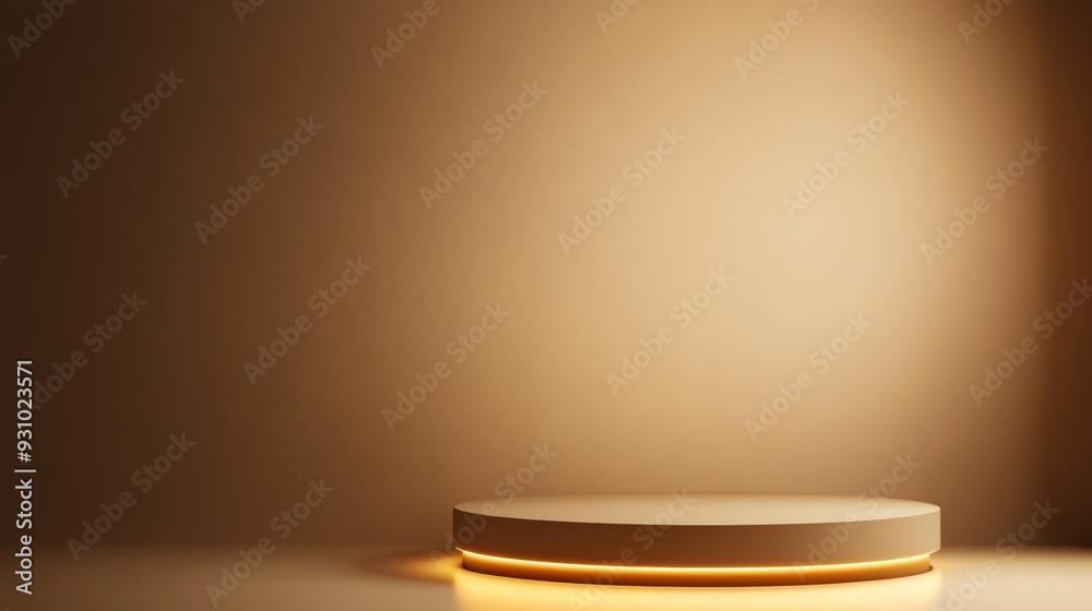 Elegant 3D Render of Luxurious Podium with Soft Illumination on Clean Background Elegant 3D Render of Luxurious Podium with Soft Illumination on Clean Background