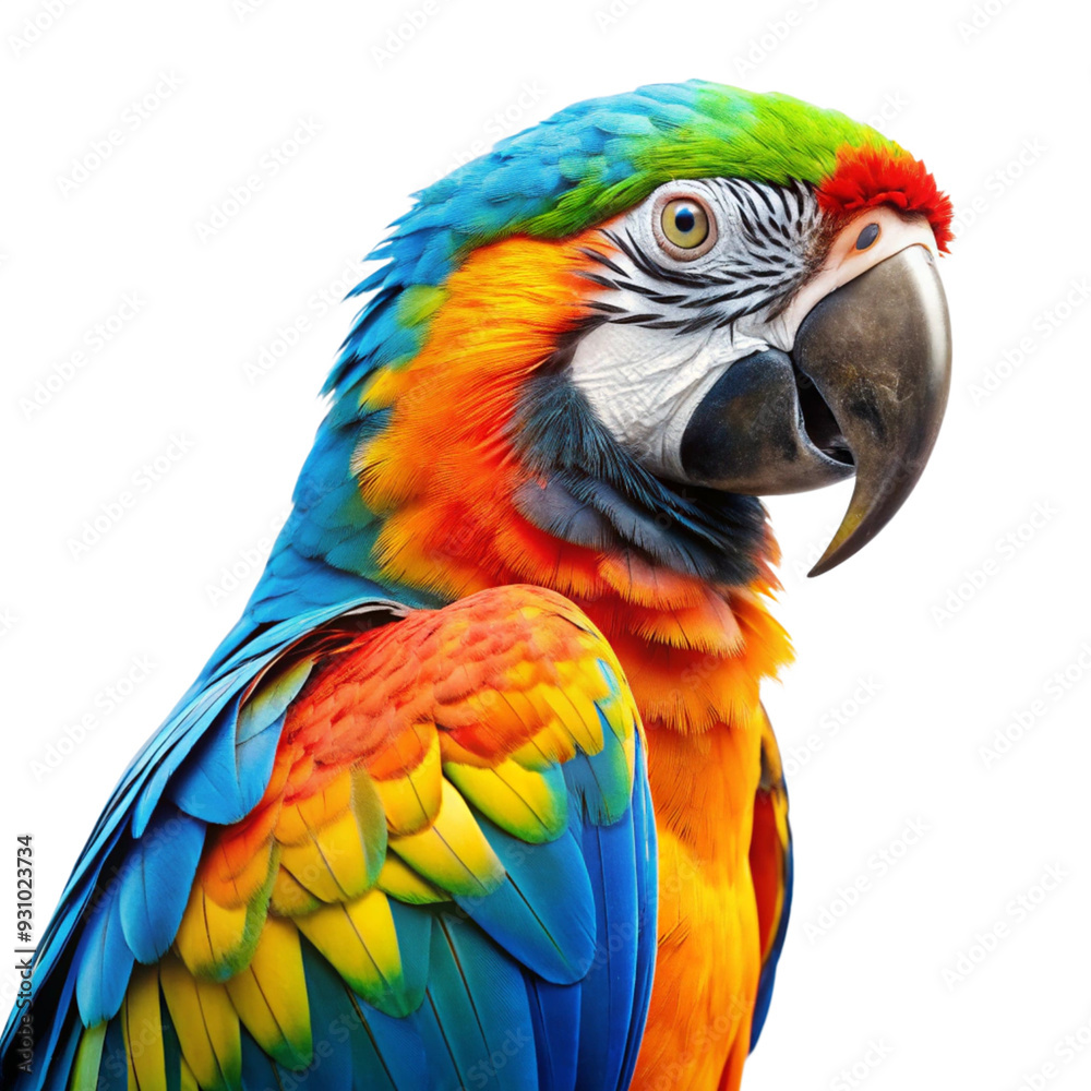 Obraz premium Rainbow Majesty: A Scarlet Macaw's Vivid Portrait 