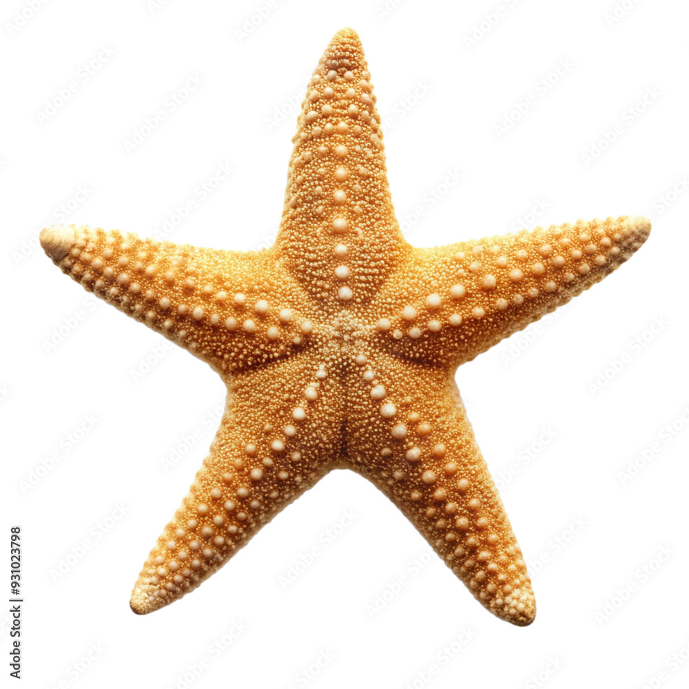 Starfish Isolated on White Background: A single, intricately detailed starfish, captured in sharp focus against a pristine white background. Its five arms, dotted with delicate bumps, create a captiv Starfish Isolated on White Background: A single, intricately detailed starfish, captured in sharp focus against a pristine white background. Its five arms, dotted with delicate bumps, create a captiv
