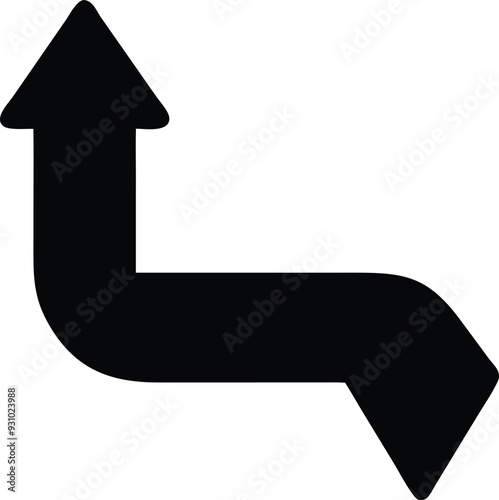 a black arrow pointing down on a white background