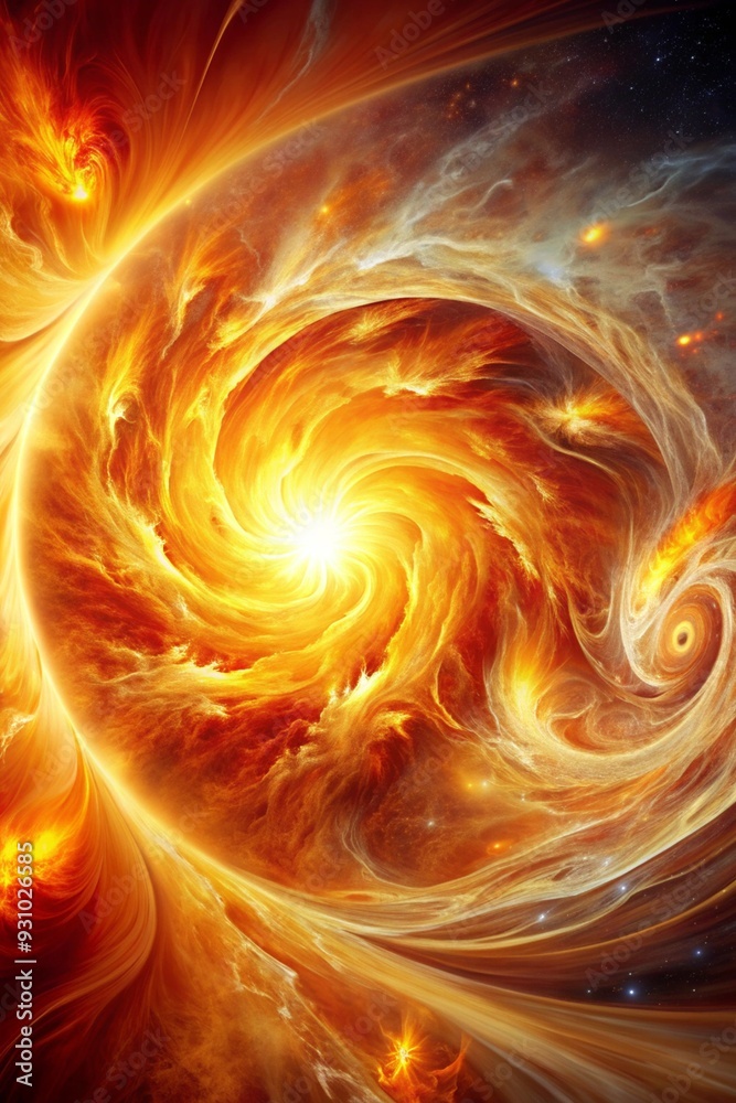 Cosmic Firestorm: A vibrant, swirling vortex of fiery energy, radiating light and heat, evokes a sense of power and cosmic wonder. The abstract pattern resembles swirling galaxies, fire, and nebulae, Cosmic Firestorm: A vibrant, swirling vortex of fiery energy, radiating light and heat, evokes a sense of power and cosmic wonder. The abstract pattern resembles swirling galaxies, fire, and nebulae,