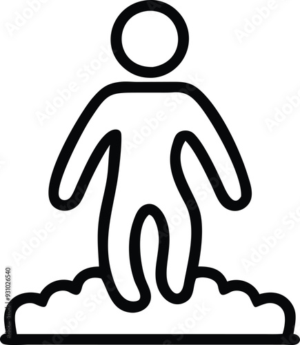 a man standing on a cloud with a cloud in the background