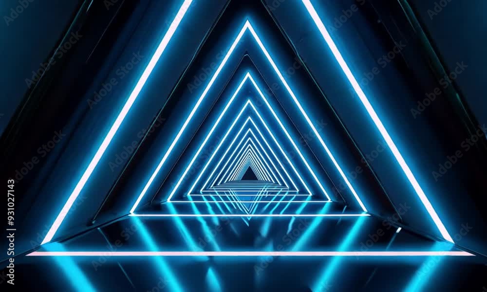 abstract blue glowing background in triangle shape