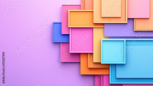 Disjointed rectangles, perspectives realigning, flat design illustration photo