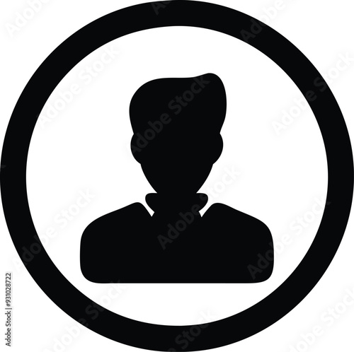 a black and white image of a person in a circle