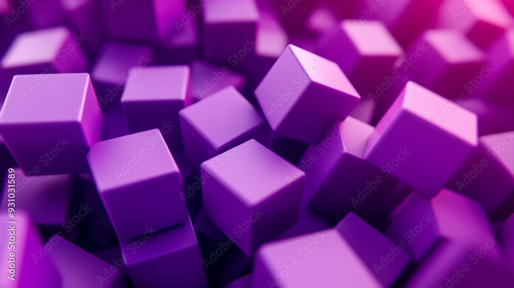 Obraz premium Abstract Purple 3D Cubes Background