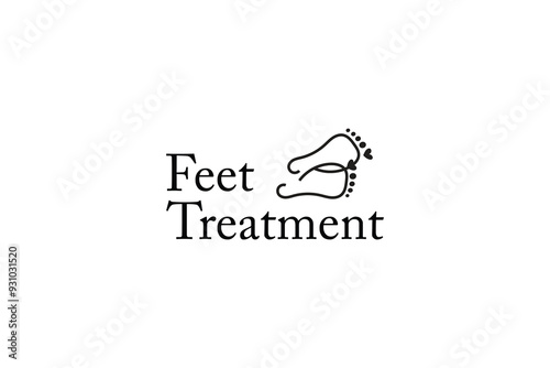 modern footstep mark symbol logo design. minimalist feet treatment iconic logo vector design template with line art, elegant and unique for pedicure, manicure and toenail business isolated white