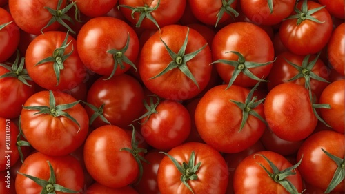 Close-up pile red tomatoes tomatoes are round plump Close up of