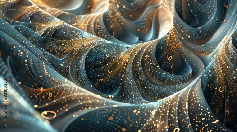An intricate, swirling digital landscape with golden particles, creating an abstract and mesmerizing flow of movement. An intricate, swirling digital landscape with golden particles, creating an abstract and mesmerizing flow of movement.