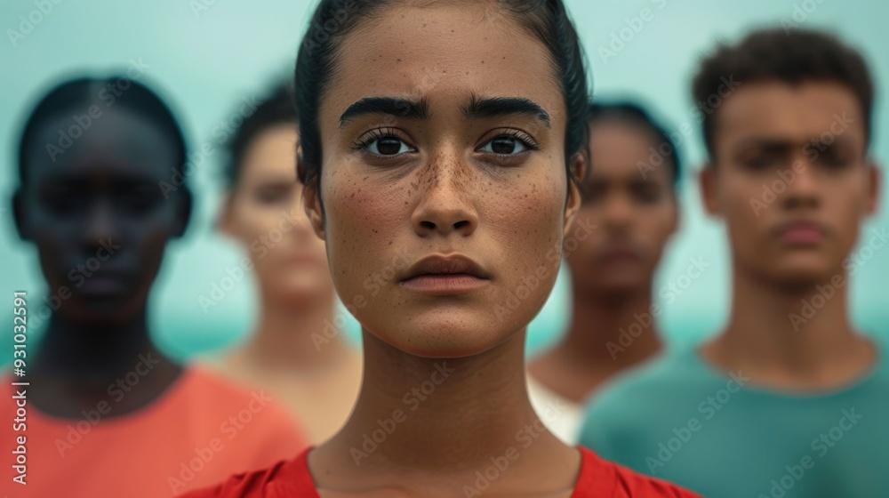 A diverse ensemble of talented individuals from various backgrounds and cultures coming together to showcase the power of inclusive storytelling and creative in the media industry