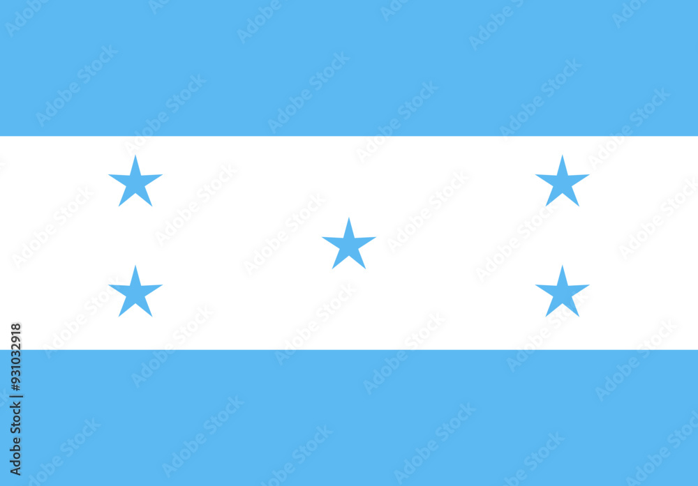 Simple illustration of the national flag of Honduras Simple illustration of the national flag of Honduras