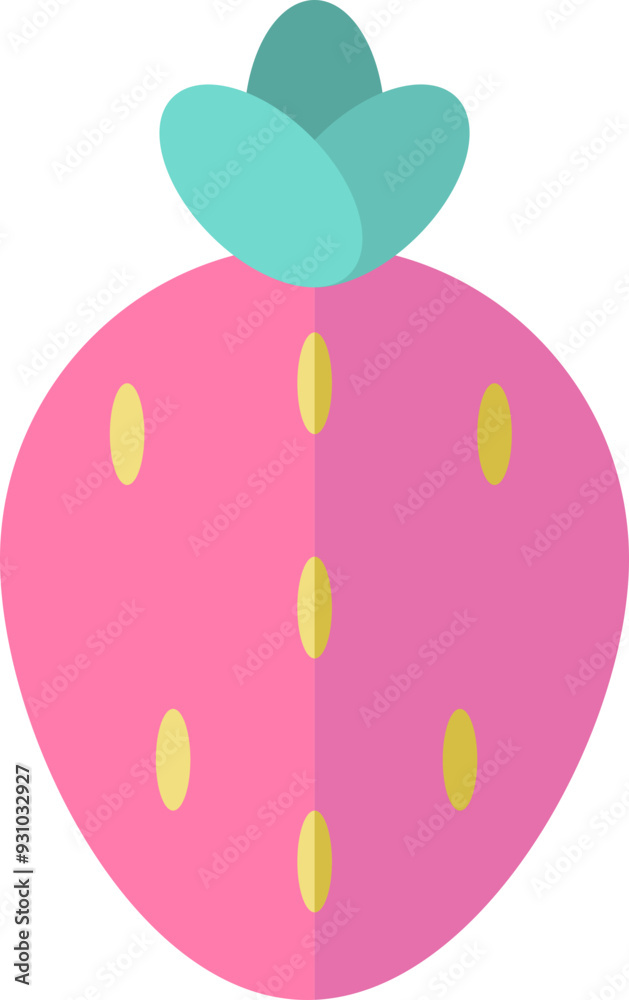 Flat illustration of a strawberry