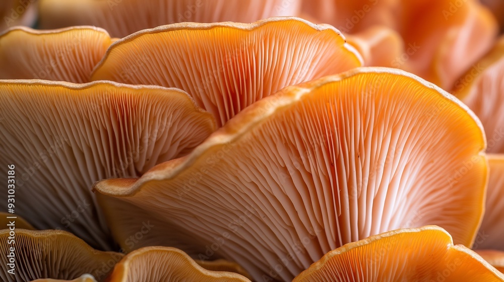 Close-up of Orange Oyster Mushrooms Close-up of Orange Oyster Mushrooms