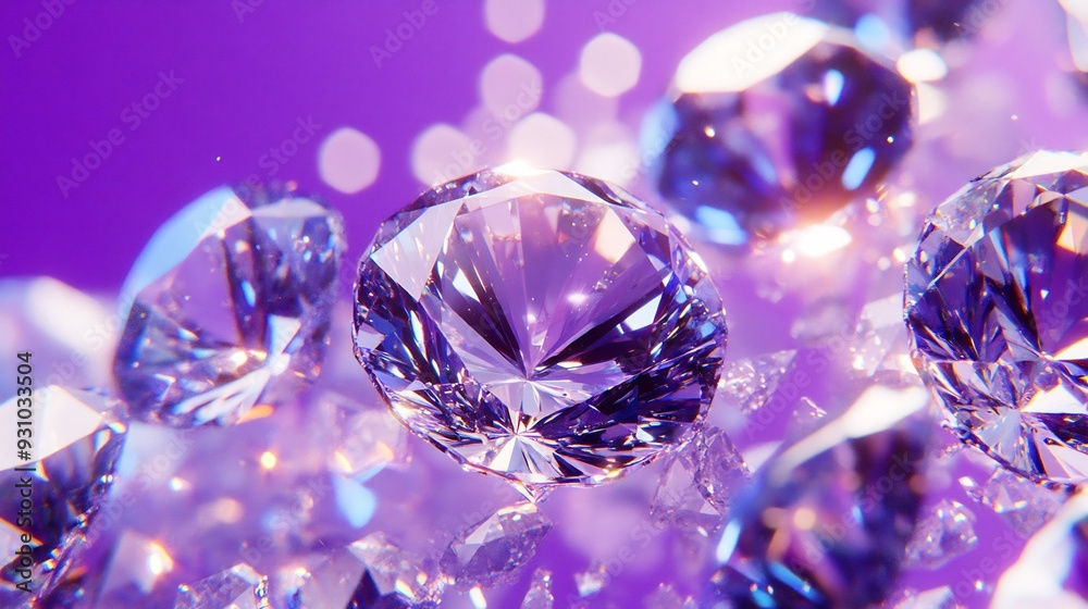 Purple Diamond Sparkle on a Violet Background