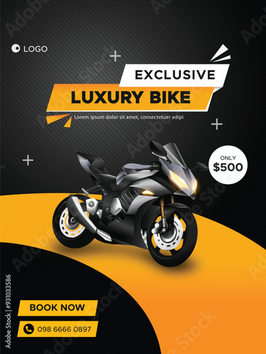 BIKE OR Motorcycle sale advertisement flyer template