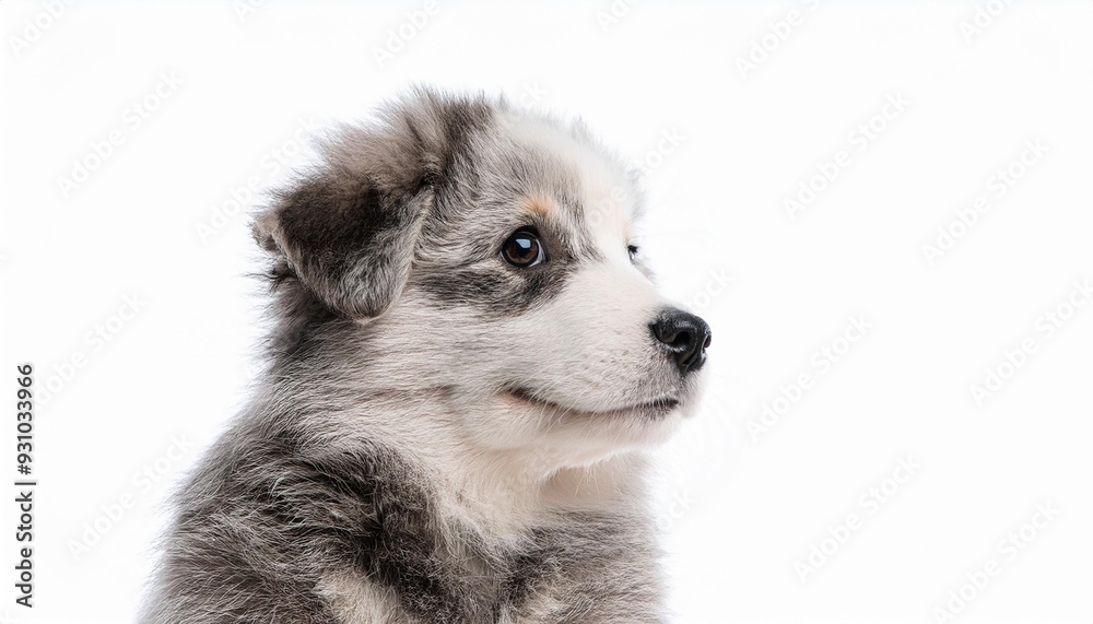 Obraz premium 笑顔のマレンマ・シープドッグの子犬のポートレート（Portrait of a smiling Maremma Sheepdog puppy on white background） 