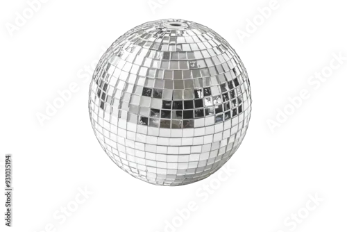 Obraz A sparkling disco ball reflecting light, perfect for creating a festive atmosphere at parties and celebrations.