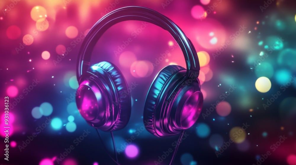 Headphones in a Neon Glow Headphones in a Neon Glow