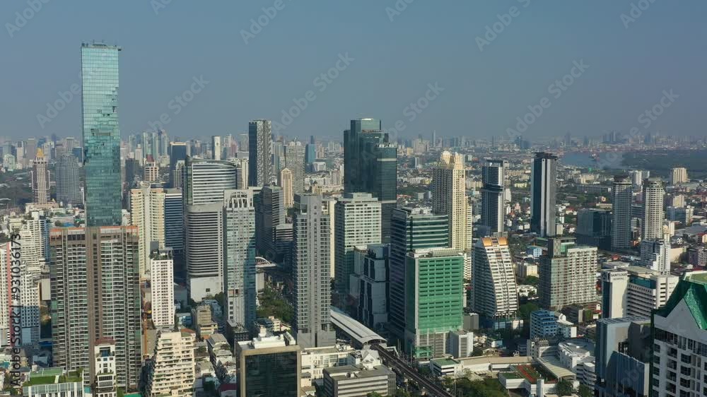 sunny day bangkok city modern downtown aerial panorama 4k thailand sunny day bangkok city modern downtown aerial panorama 4k thailand