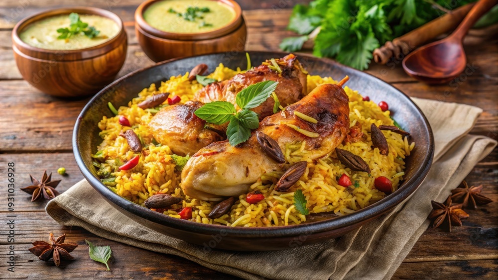 Delicious and aromatic chicken biryani rice dish , Biryani, Chicken, Rice, Spices, Indian, Authentic, Flavorful, Traditional Delicious and aromatic chicken biryani rice dish , Biryani, Chicken, Rice, Spices, Indian, Authentic, Flavorful, Traditional
