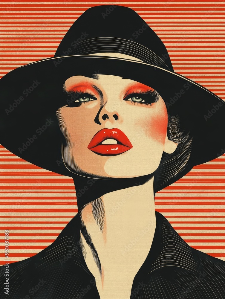 Stylish Woman in a Black Hat