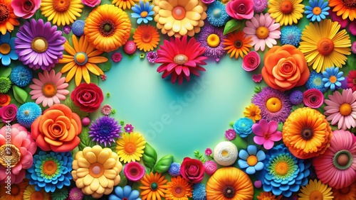 Colorful flower and love background for Happy Friendship Day celebration, friendship, happiness