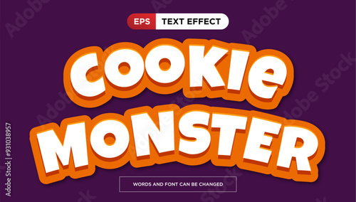 cookie monster editable text effeect food sweet biscuit 3d text style