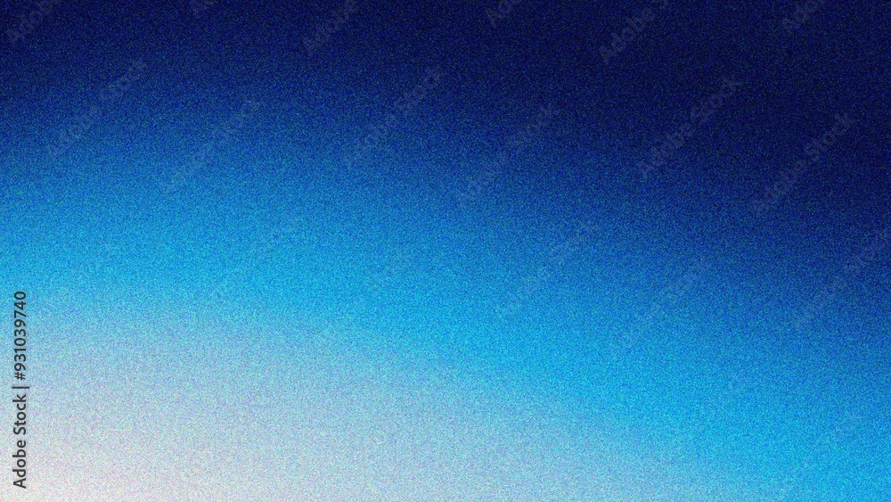 Fototapeta premium Blue grainy background, noisy color gradient banner, texture poster header cover backdrop design