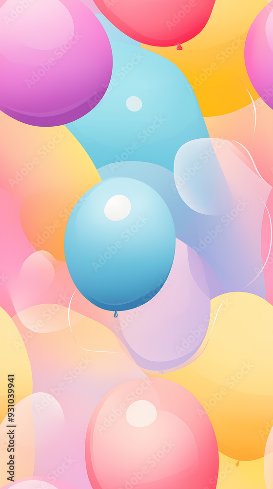A seamless colorful pattern with vibrant, overlapping balloons in soft shades, creating a joyful, celebratory, and light-hearted visual. A seamless colorful pattern with vibrant, overlapping balloons in soft shades, creating a joyful, celebratory, and light-hearted visual.