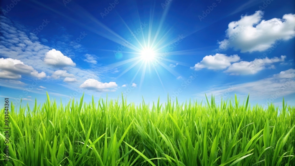 Green grass basking in the sun under a clear blue sky, grass, green, sun, shining, blue sky, background, nature, outdoors Green grass basking in the sun under a clear blue sky, grass, green, sun, shining, blue sky, background, nature, outdoors