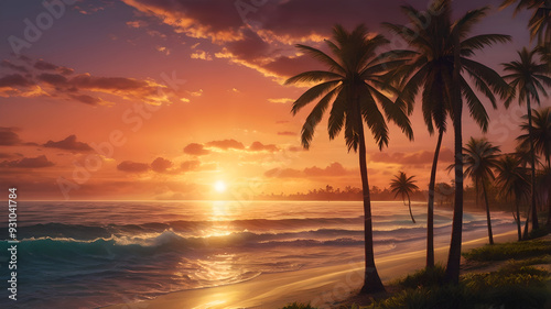 sunset on the beach