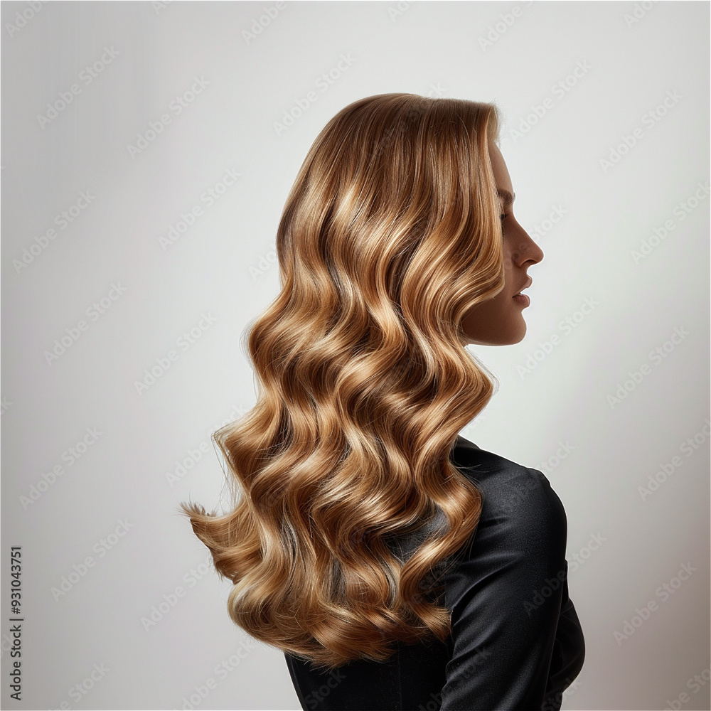 Fototapeta premium Shiny wavy balayage hair,