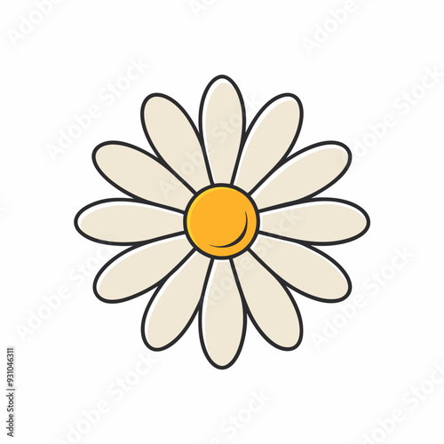 Chamomile isolated on white, daisy vector illustration, daisy vector art, daisy silhouette, flowers icon, chamomiles line art, eps