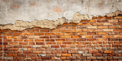 Half brick half plaster background with copyspace, brick, plaster, half, texture, background photo