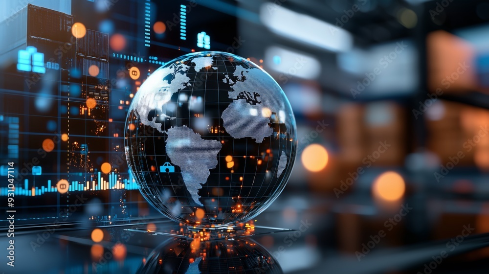 Global Data Network and Digital Technology Concept Global Data Network and Digital Technology Concept