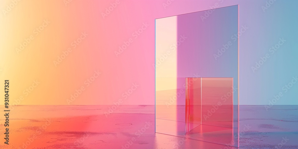 3D illustration of a see-through glass background with a graduated shading effect. 3D illustration of a see-through glass background with a graduated shading effect.