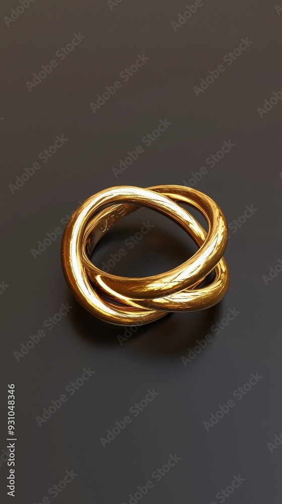 Elegant intertwined gold ring with a modern design, perfect for showcasing luxury and style in jewelry collections. Elegant intertwined gold ring with a modern design, perfect for showcasing luxury and style in jewelry collections.